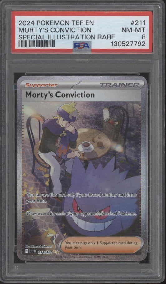 Morty's Conviction Pokemon Temporal Forces Special Illustration Rare #211 PSA 8