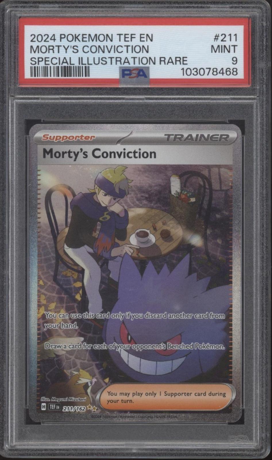 Morty's Conviction Pokemon Temporal Forces Special Illustration Rare #211 PSA 9