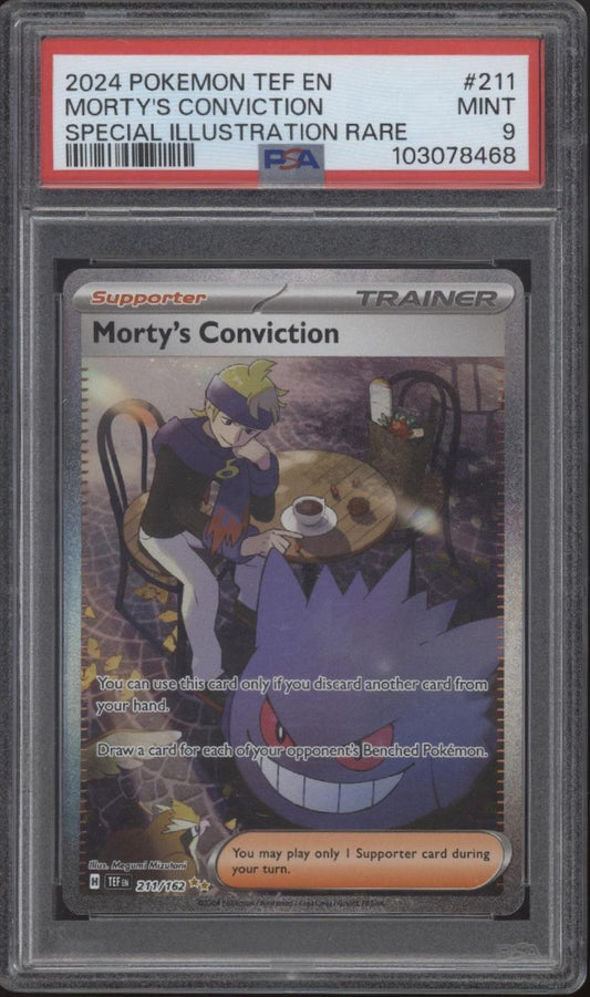 Morty's Conviction Pokemon Temporal Forces Special Illustration Rare #211 PSA 9