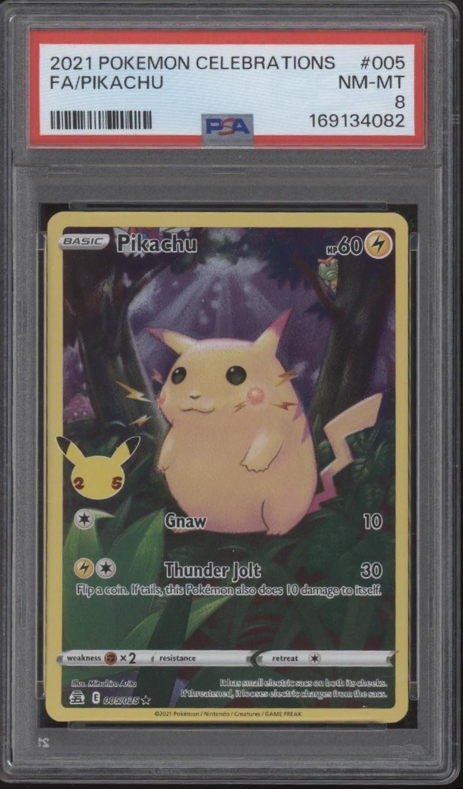 Pikachu Pokemon Celebrations Full Art #005 PSA 8