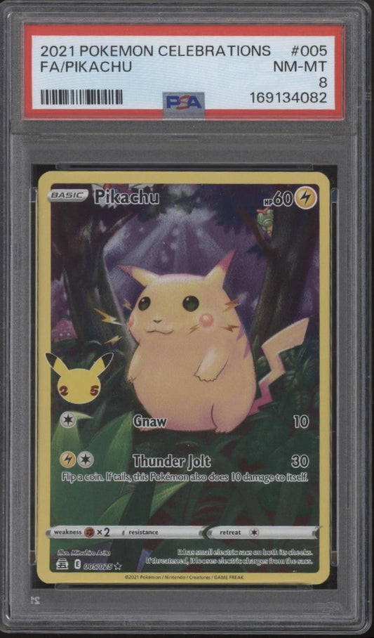 Pikachu Pokemon Celebrations Full Art #005 PSA 8