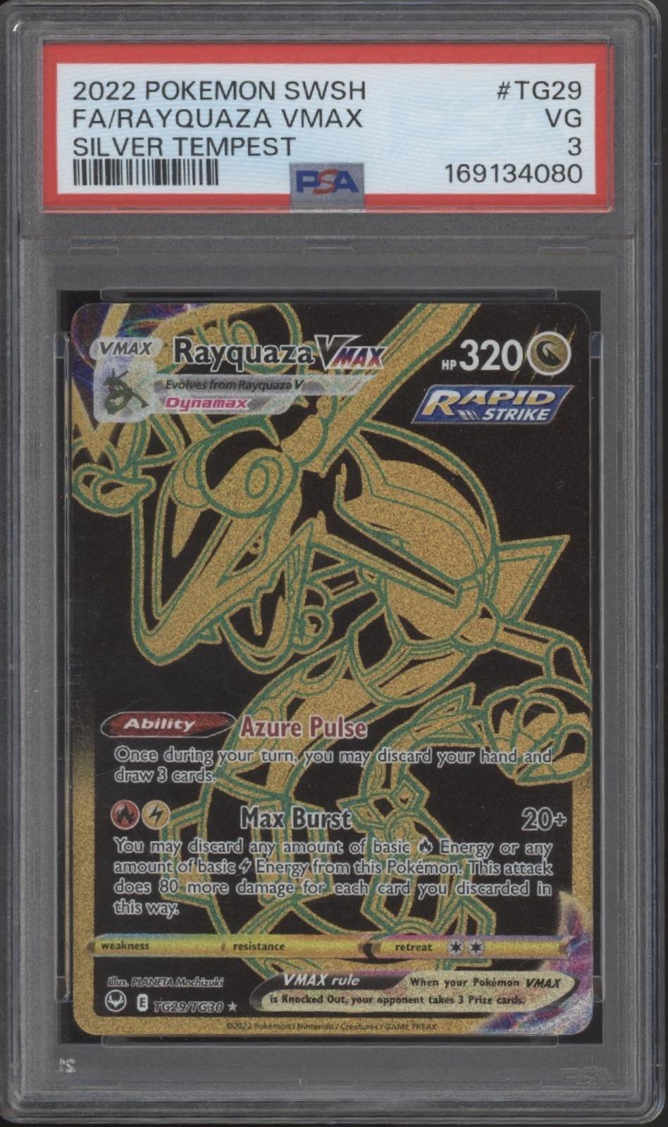Rayquaza VMAX Pokemon Silver Tempest Full Art #TG29 PSA 3