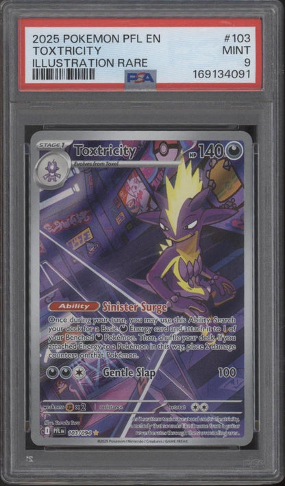 Toxtricity Pokemon Phantasmal Flames Illustration Rare #103 PSA 9