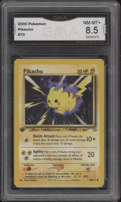 Pikachu Pokemon Neo Genesis 1st Edition #70 GMA 8.5