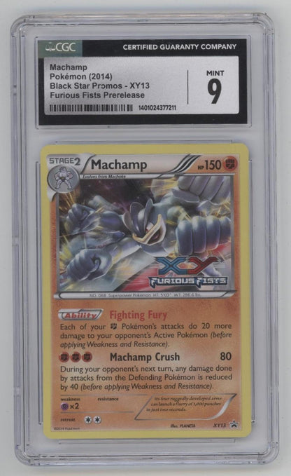Machamp Pokemon Furious Fists Prerelease Promo #XY13 CGC 9