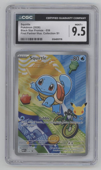 Squirtle Pokemon First Partner Illustration Collection Series 1 #039 CGC 9.5