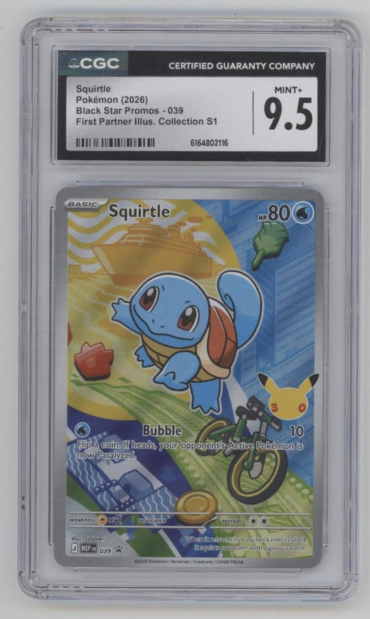 Squirtle Pokemon First Partner Illustration Collection Series 1 #039 CGC 9.5