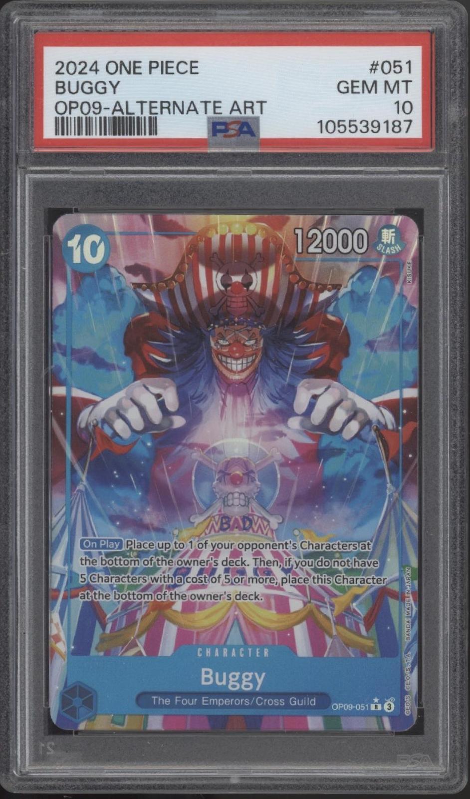 Buggy One Piece Card Game OP09 Alternate Art #051 PSA 10
