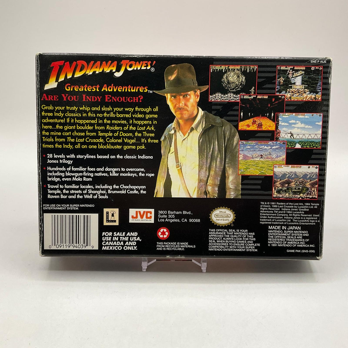 Indiana Jones' Greatest Adventures Super Nintendo CIB