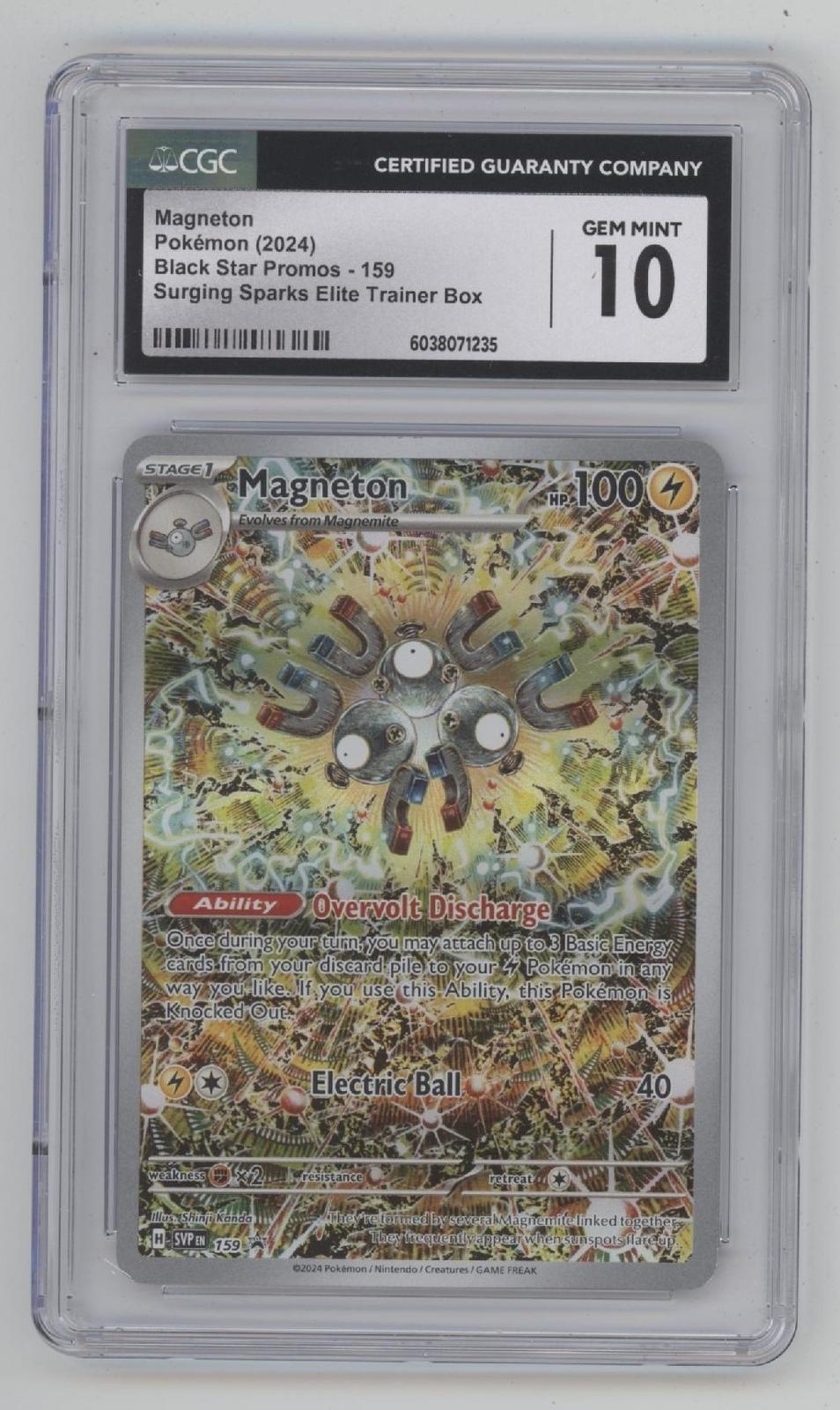 Magneton Pokemon Surging Spark ETB Promo #159 CGC 10