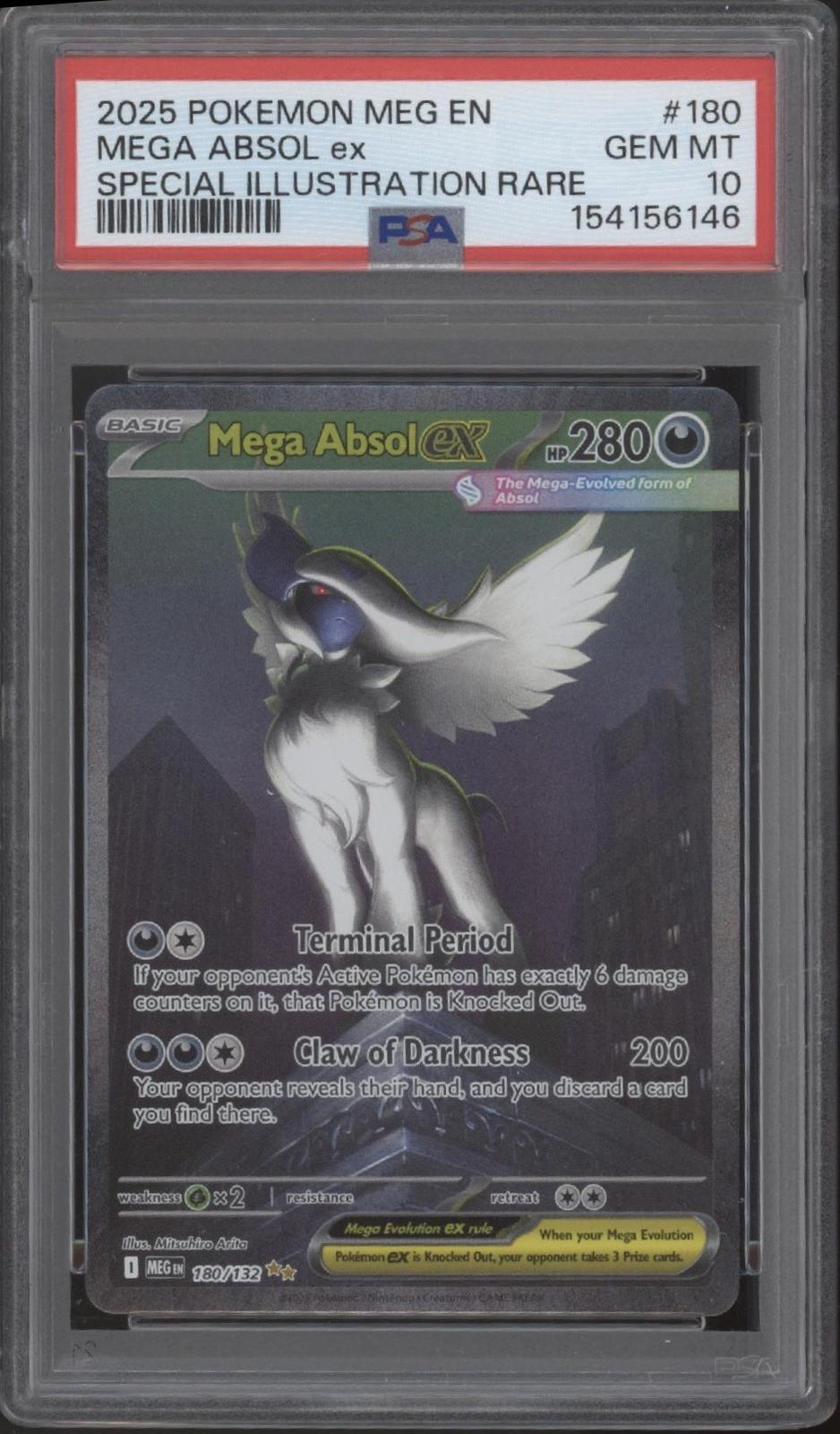 Mega Absol ex Pokemon Mega Evolution Special Illustration Rare #180 PSA 10