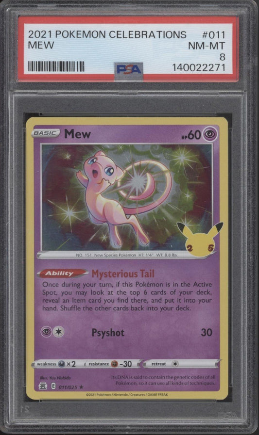 Mew Pokemon Celebrations #011 PSA 8