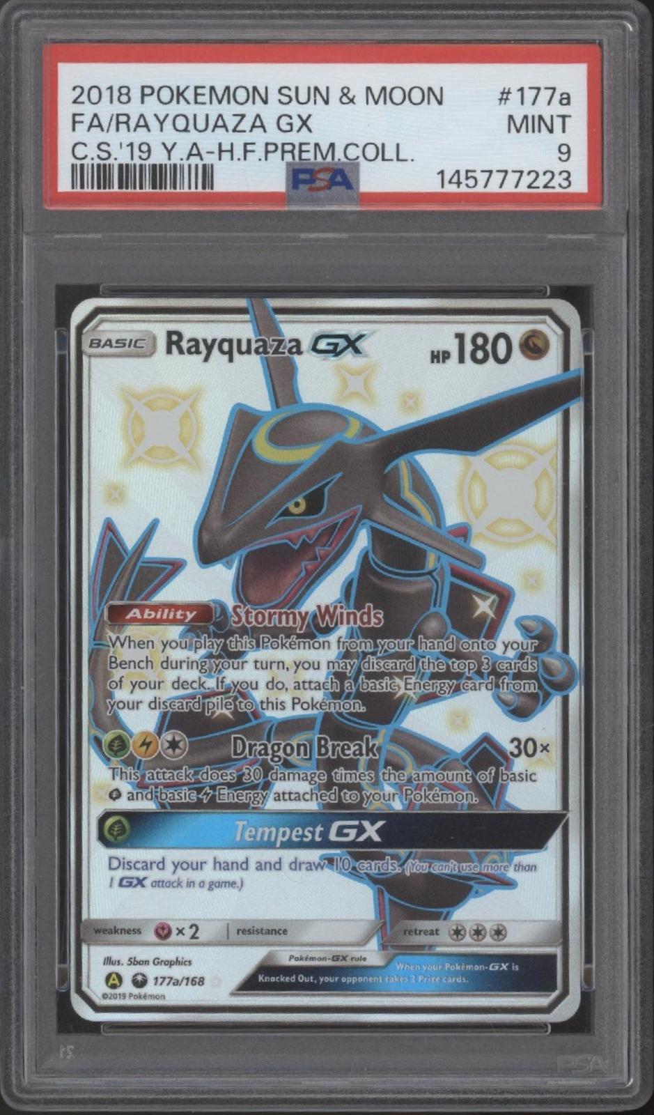 Rayquaza GX Pokemon CS 2019 YA Hidden Fates Premium Collection #177a PSA 9