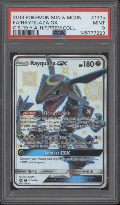 Rayquaza GX Pokemon CS 2019 YA Hidden Fates Premium Collection #177a PSA 9