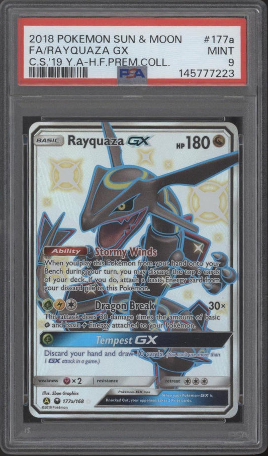 Rayquaza GX Pokemon CS 2019 YA Hidden Fates Premium Collection #177a PSA 9