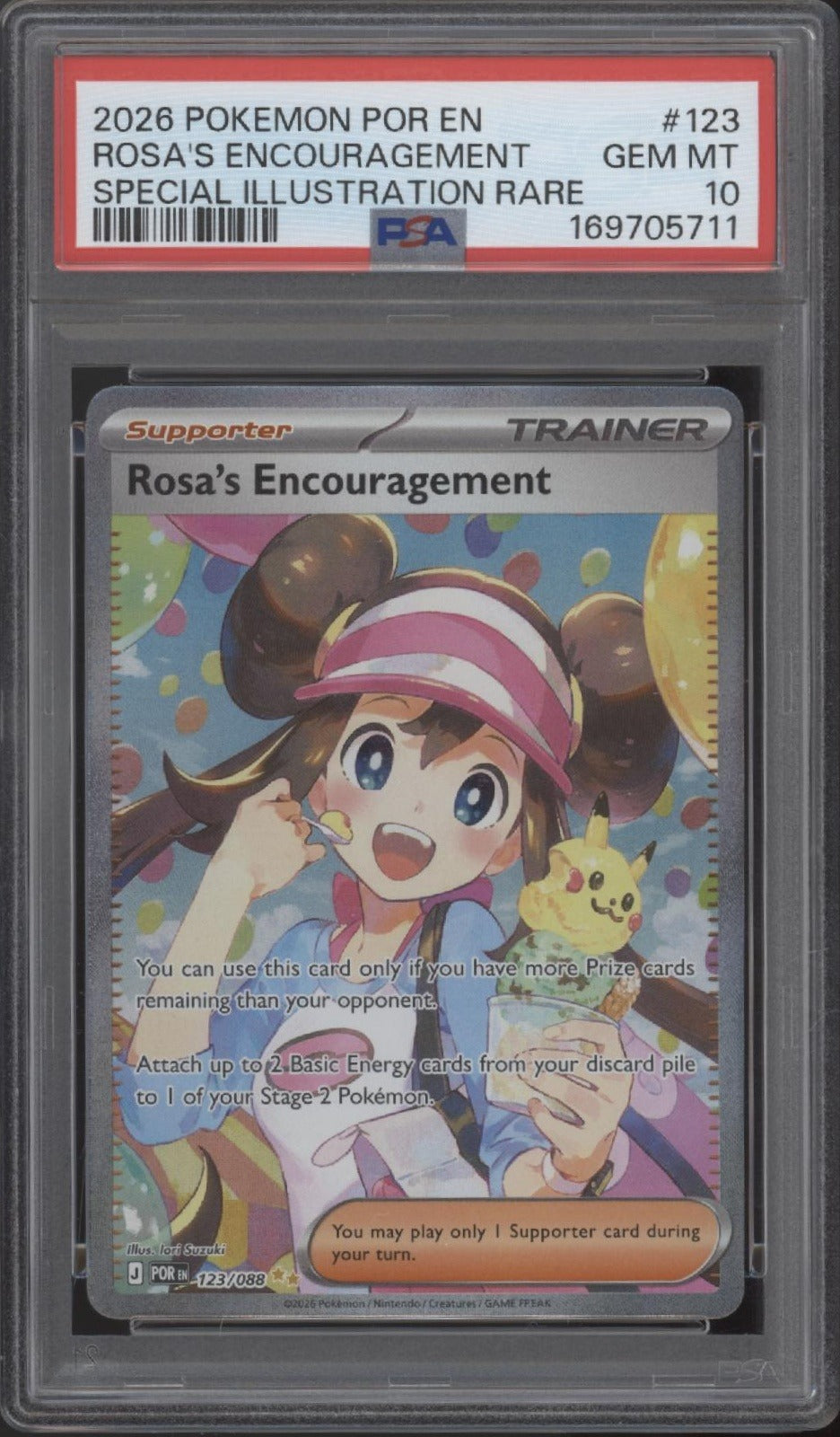 Rosa's Encouragement Pokemon Perfect Order Special Illustration Rare #123 PSA 10