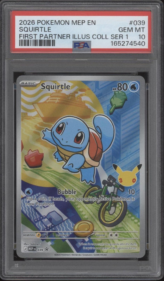 Squirtle Pokemon First Partner Illustration Collection Series 1 #039 PSA 10