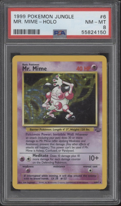 Mr. Mime Pokemon Jungle Holo #6 PSA 8