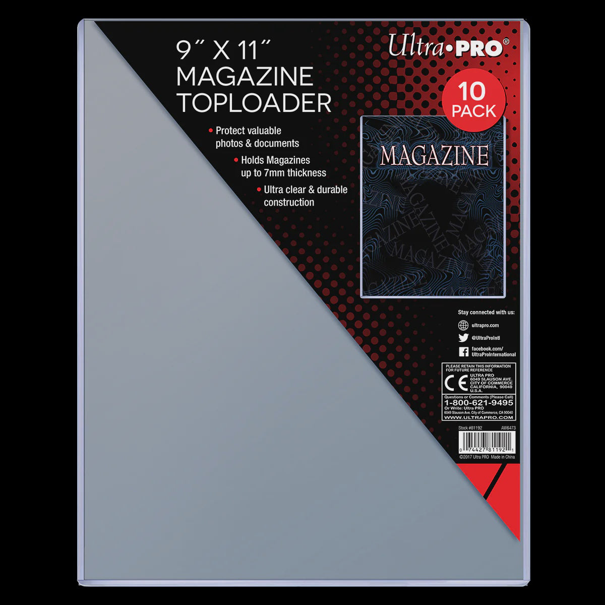 Ultra Pro: 9" x 11" Thick Magazine Toploaders (10ct)