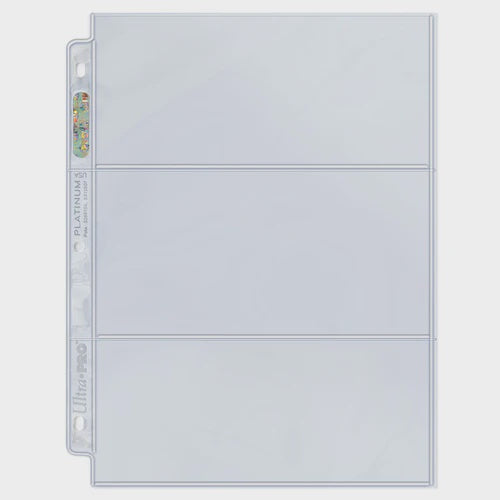 Ultra Pro: 3-Pocket for 3-1/2" X 7-1/2" Horizontal Prints Platinum Series Pocket Pages (100ct)