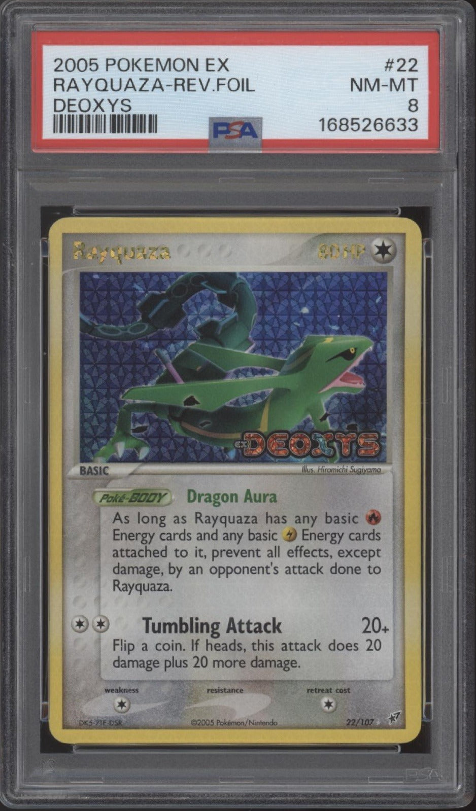 Rayquaza Pokemon Deoxys Reverse Holo #22 PSA 8