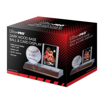 Ultra Pro: Baseball & Card Wood Display Holder (Dark Wood Brown)