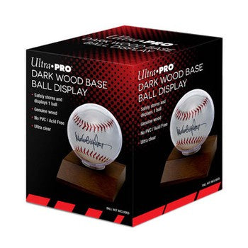 Ultra Pro: Baseball Wood Base Display Holder (Dark Wood Brown)