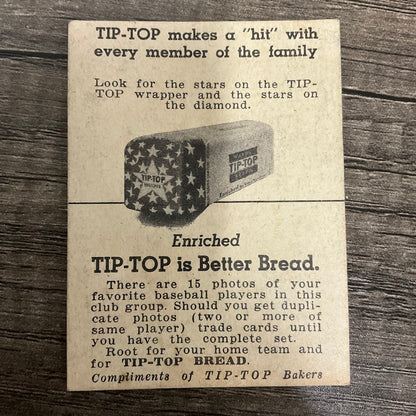 Chas Diering 1947 Tip-Top Bread Baseball St. Louis Cardinals