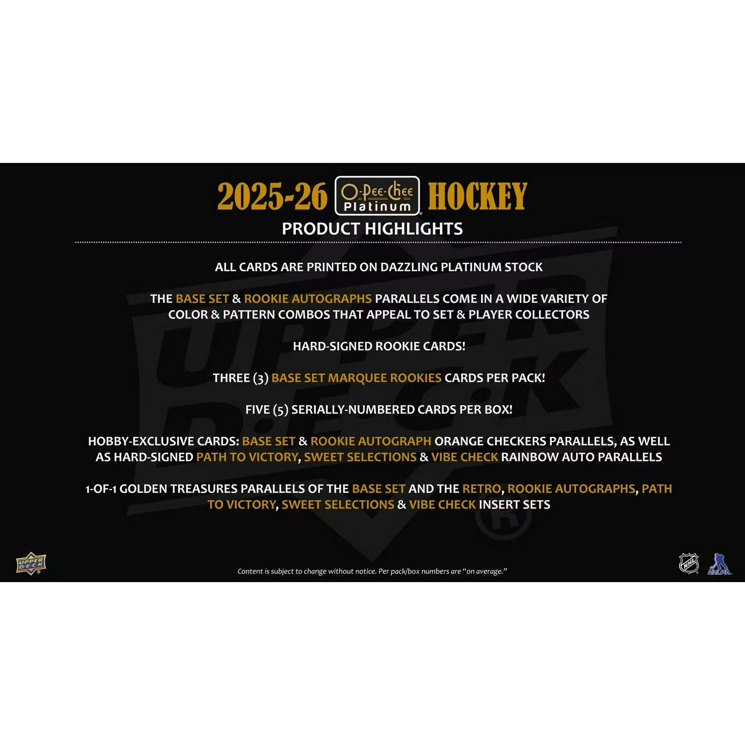 2025-26 Upper Deck O-Pee-Chee Platinum Hockey Hobby Box *Contact Us To Order*、Upper Deck、kayou