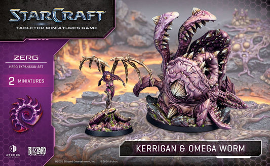 StarCraft Tabletop Miniatures Game: Zerg - Kerrigan & Omega Worm *Expected Release Date of 05-15-2026*