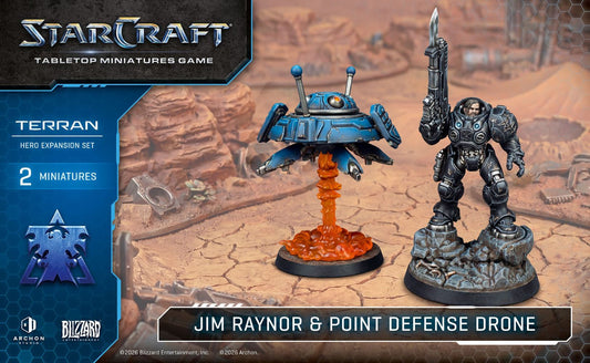 StarCraft Tabletop Miniatures Game: Terran - Jim Raynor & Point Defense Drone *Expected Release Date of 05-15-2026*
