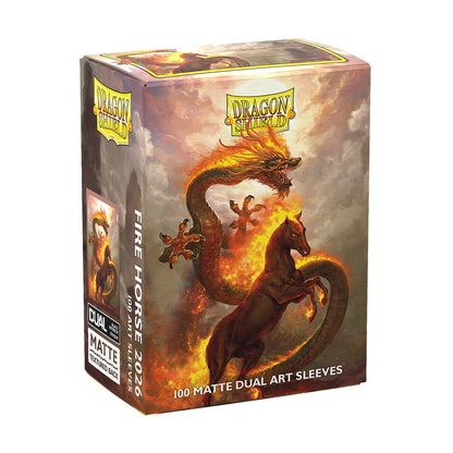 Dragon Shield: 100ct Standard Size Dual Matte Lunar New Year  Fire Horse 2026 Sleeves *Expected Release Date 12-05-2025*