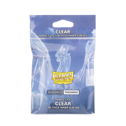 Dragon Shield: 100ct Perfect Fit Standard Size Thick Inner Sleeves -Clear *Expected Release Date 11-21-2025*