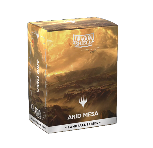 Dragon Shield: 100ct Standard Matte Dual Art Magic the Gathering Landfall Series - Arid Mesa Sleeves *Expected Release Date 12-19-2025*