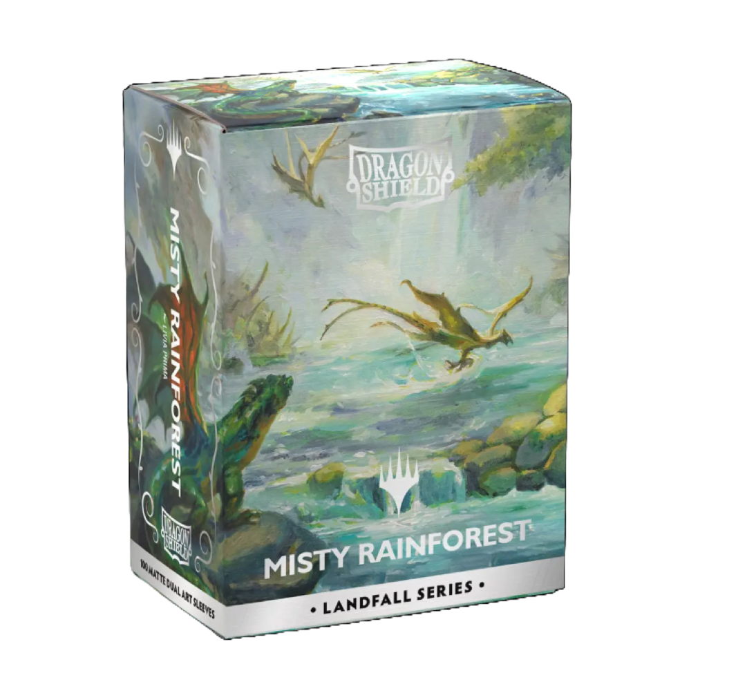 Dragon Shield: 100ct Standard Matte Dual Art Magic the Gathering Landfall Series - Misty Rainforest Sleeves *Expected Release Date 12-19-2025*