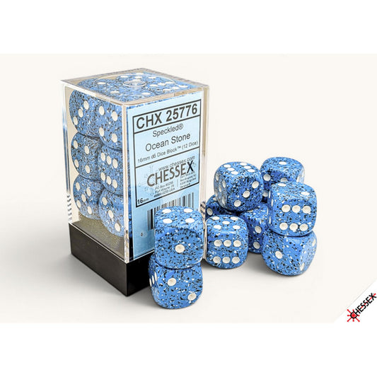 Chessex: Speckled Ocean Stone 16mm d6 Dice Block (12 Dice)