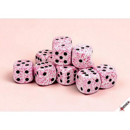 Chessex: Speckled Pink 16mm d6 Dice Block (12 Dice)
