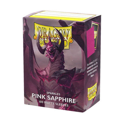 Dragon Shield: 100ct Standard Size Matte Sparkles Pink Sapphire Sleeves