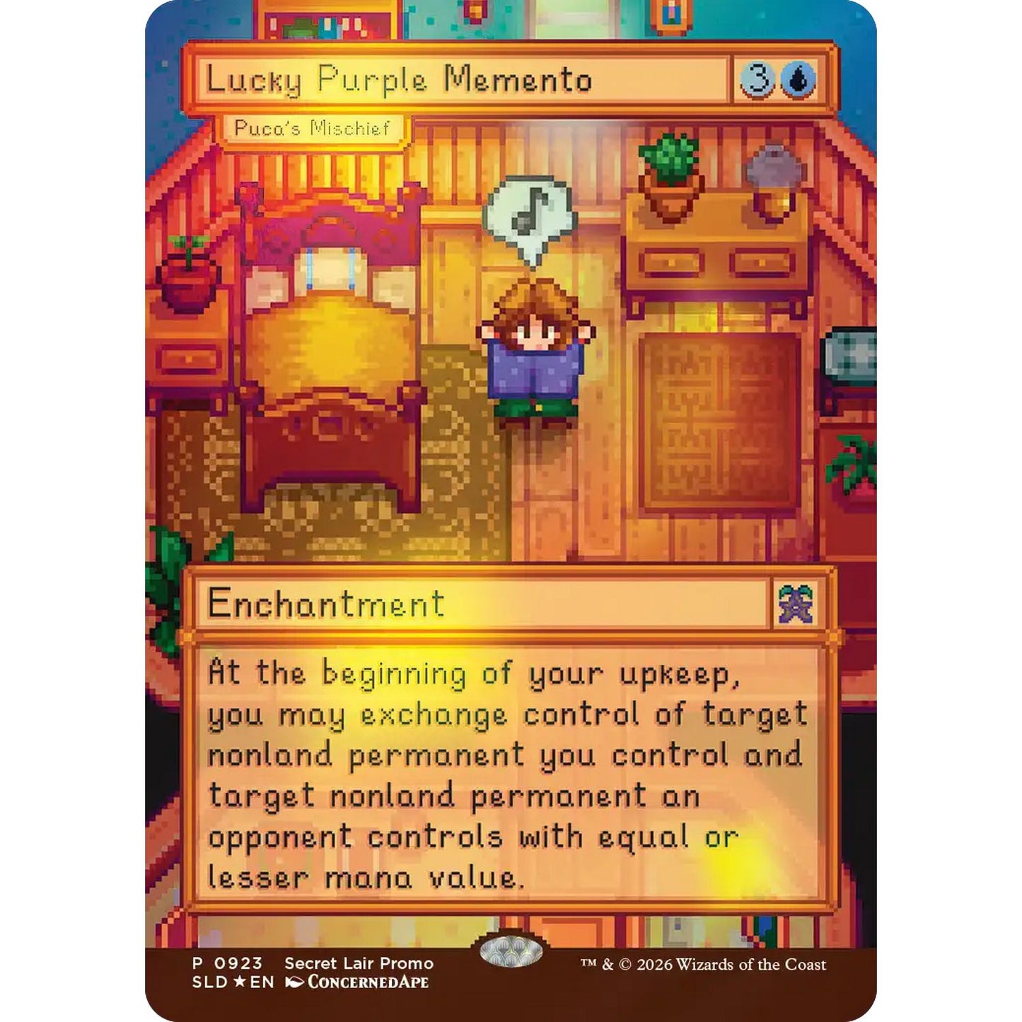 Magic the Gathering: Secret Lair x Stardew Valley: Puca's Mischief As "Lucky Purple Momento"  [Traditional Foil]