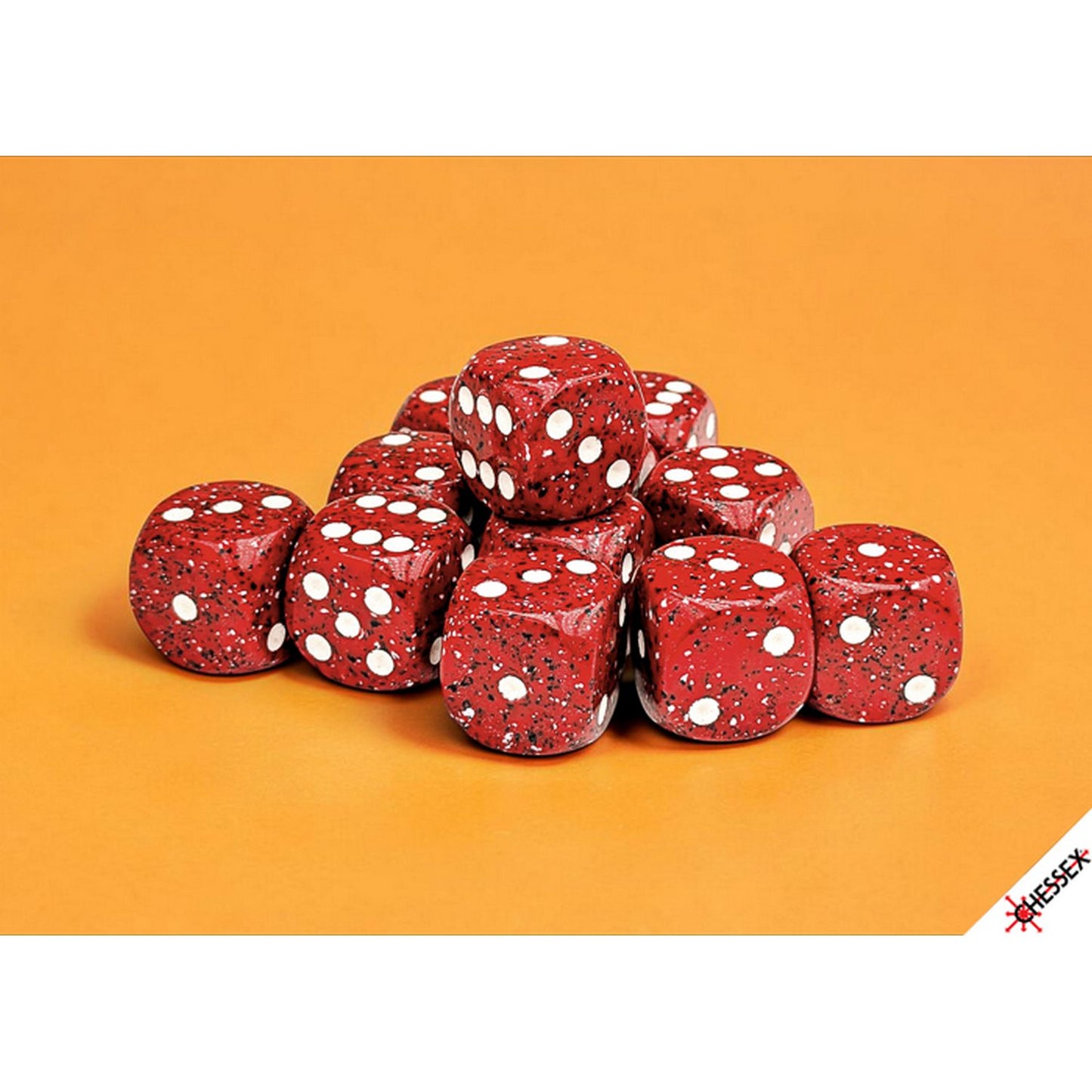 Chessex: Speckled Lava Stone 16mm d6 Dice Block (12 Dice)
