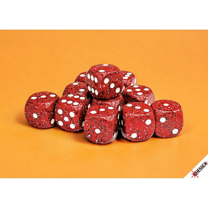 Chessex: Speckled Lava Stone 16mm d6 Dice Block (12 Dice)