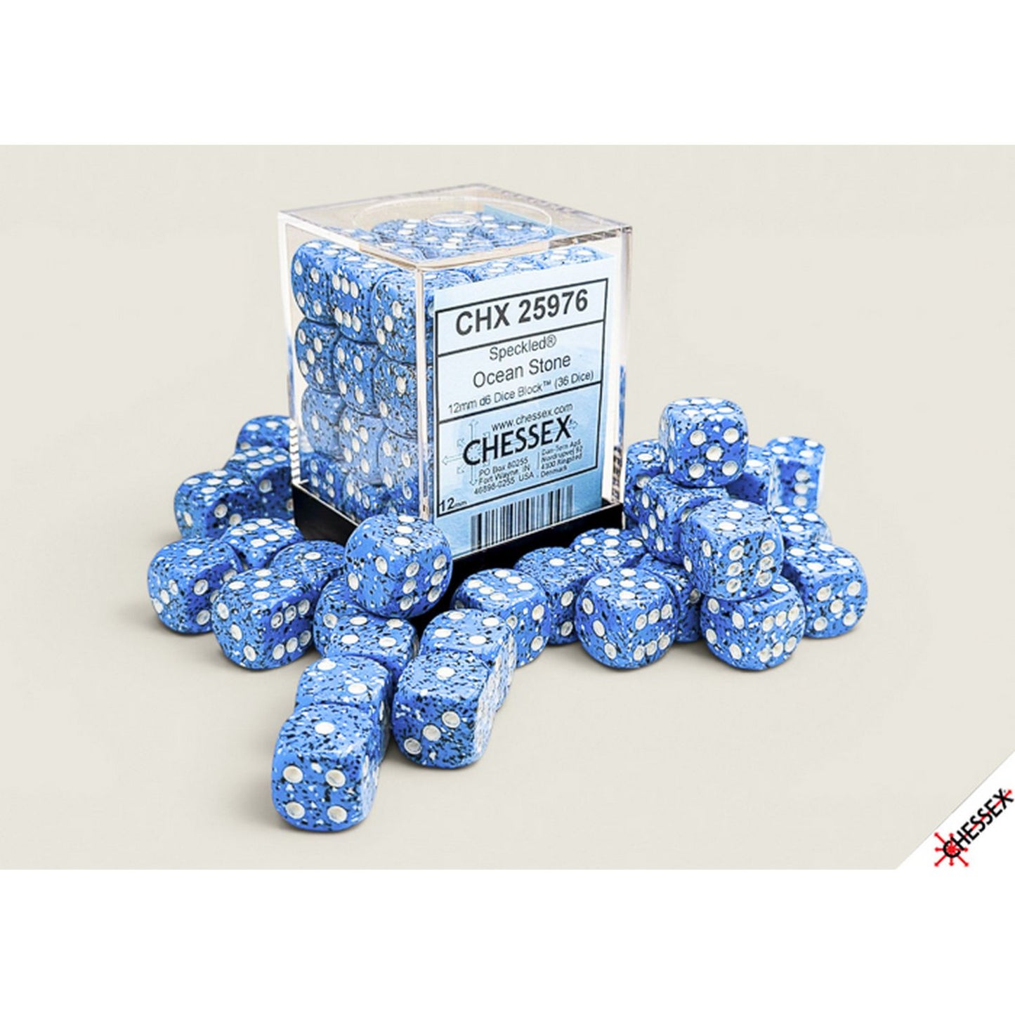 Chessex: Speckled Ocean Stone 12mm d6 Dice Block (36 Dice)