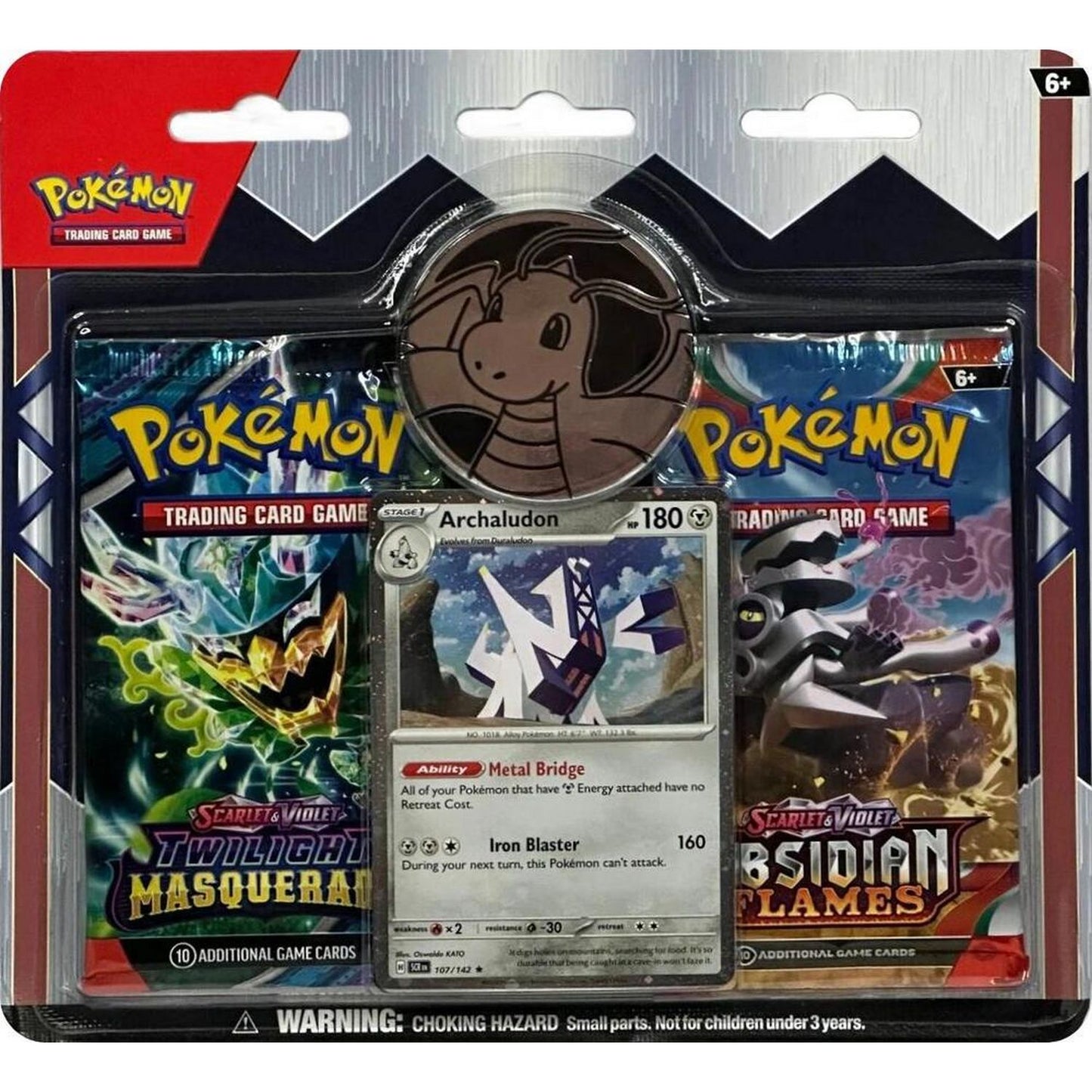 Pokemon: 2-Pack Blister [Archaludon Promo, 1 Twilight Masquerade Pack, 1 Obsidian Flames Pack]