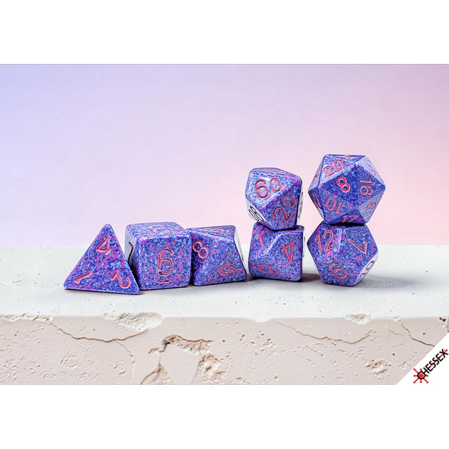Chessex: Speckled Purple Passion Polyhedral 7-Dice Set
