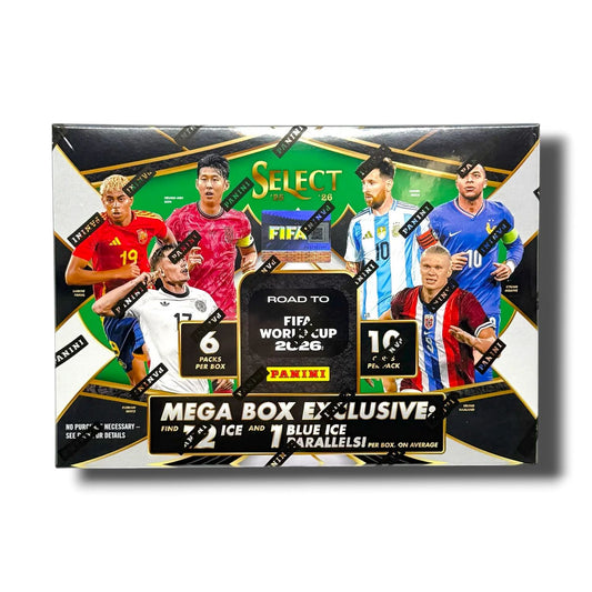 2025-26 Panini Select Road to World Cup Soccer Hobby Mega Box (Ice/Blue Ice Parallels)