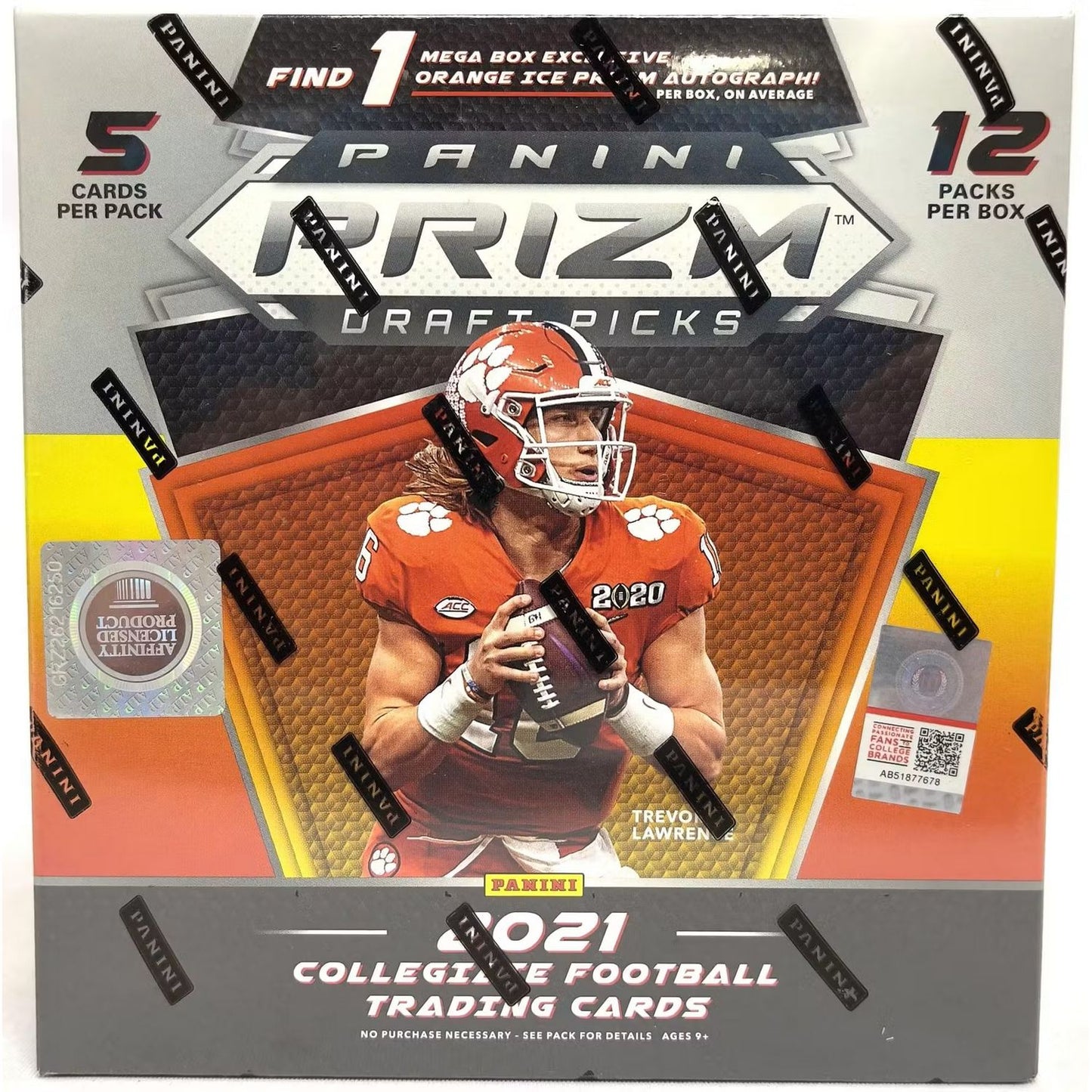 2021 Panini Prizm Draft Picks Football Mega Box (Orange Ice)
