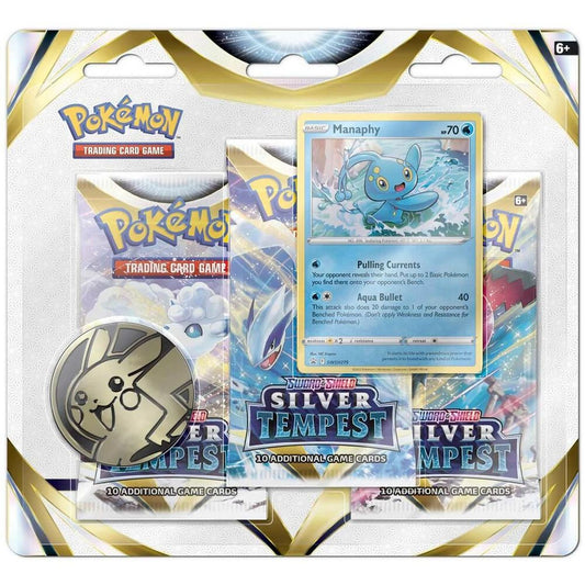 Pokemon: Sword & Shield Silver Tempest 3-Pack Blister [Manaphy]