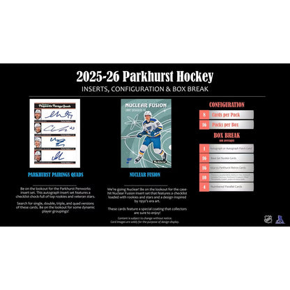 2025-26 Upper Deck Parkhurst Hockey Hobby Box *Contact Us To Order*