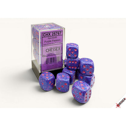 Chessex: Speckled Purple Passion 16mm d6 Dice Block (12 Dice)