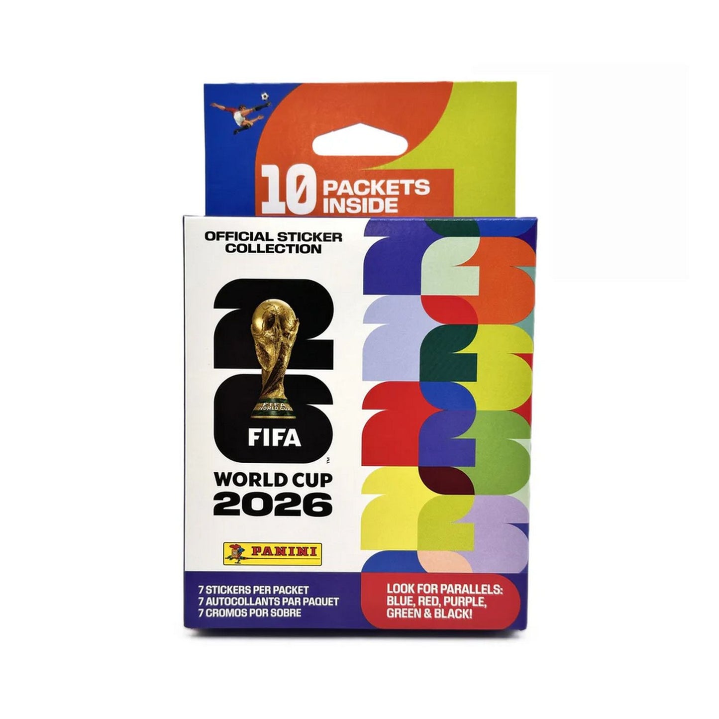2026 Panini FIFA World Cup Soccer 10ct Sticker Pack Mega Hanger Box